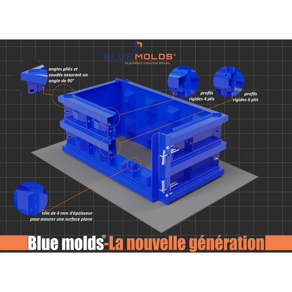 Moule pour blocs béton 120 x 30 x 60