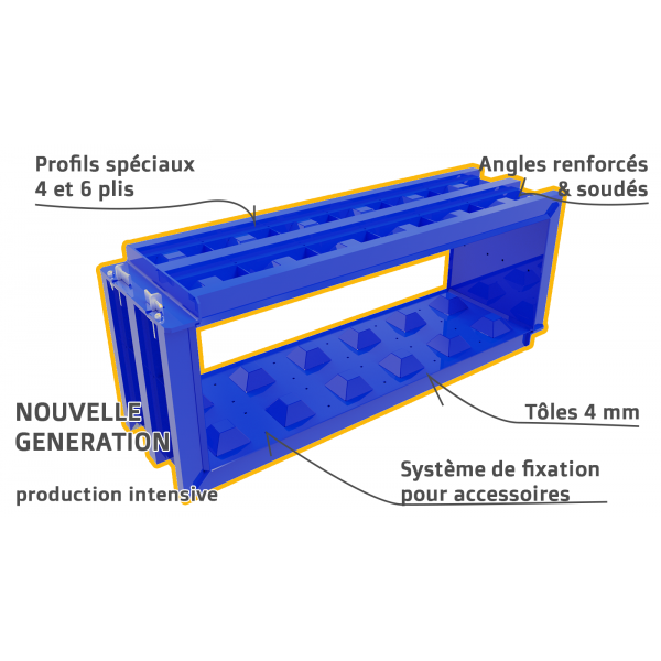 Moule pour blocs béton 180 x 60 x 60