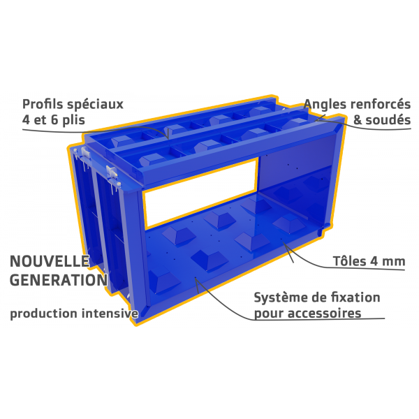Moule pour blocs béton 160 x 80 x 80