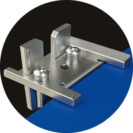 Emplacement pour ranger les coins de serrage