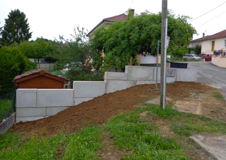 Soutènement en blocs béton